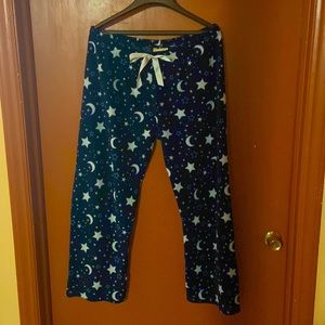 Bobbie Brooks XL fuzzy pajama pants with stars and moons